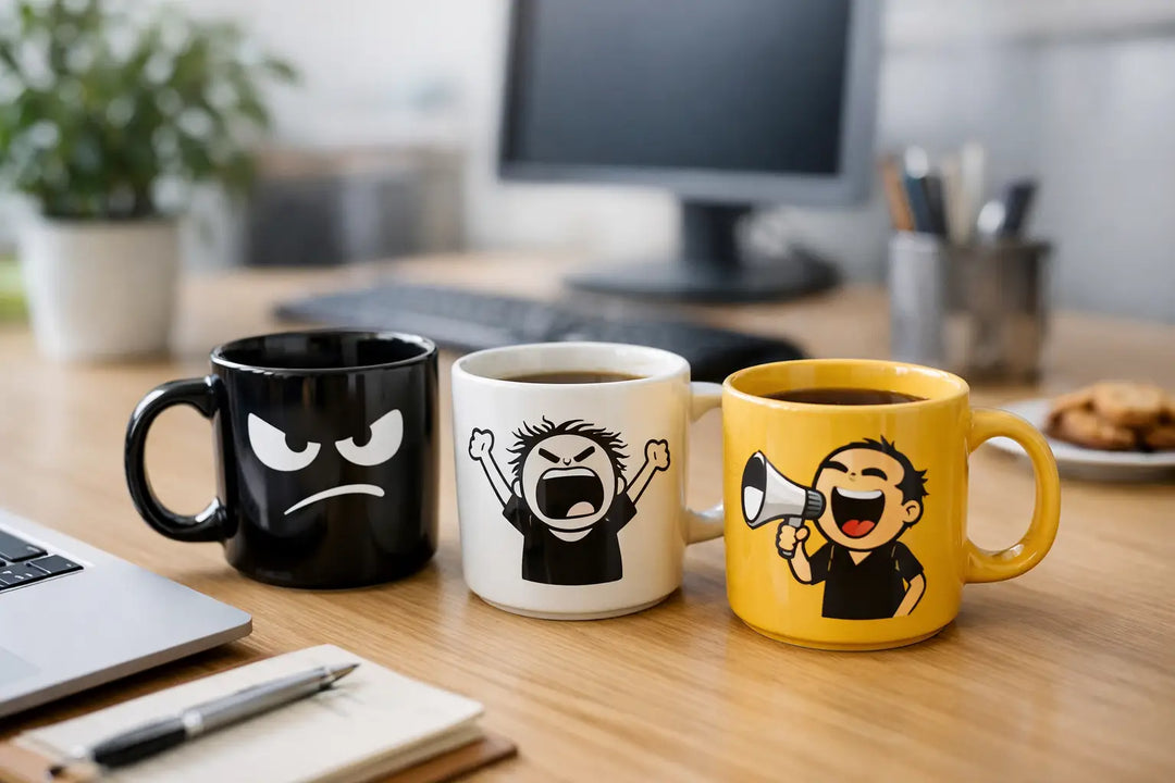 Lustige Kaffeebecher fürs Büro mit Ansage