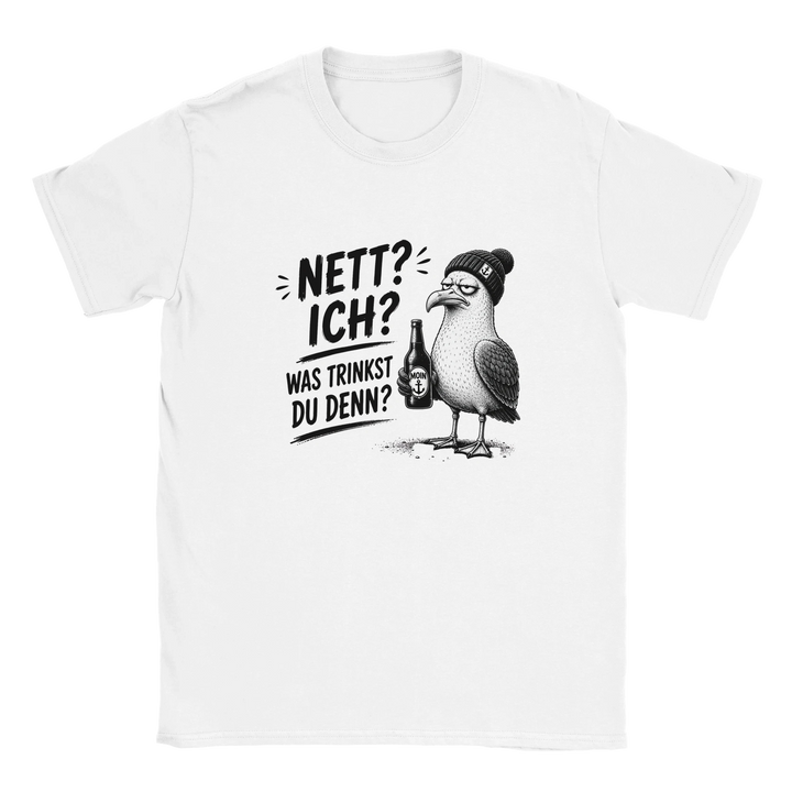 Weißes T-Shirt mit Möwen-Aufdruck &