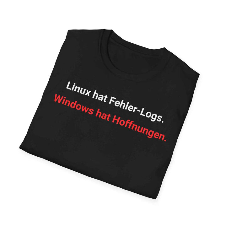 Linux Shirt "Fehler-Logs &amp; Hoffnungen" – IT T-Shirt für Admins und Windows-Geplagte