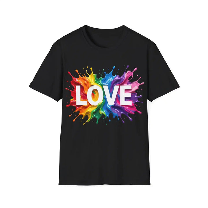 Love Splash" LOVE T-Shirt – buntes Statement Shirt mit Farbdesign - KlareAnsage