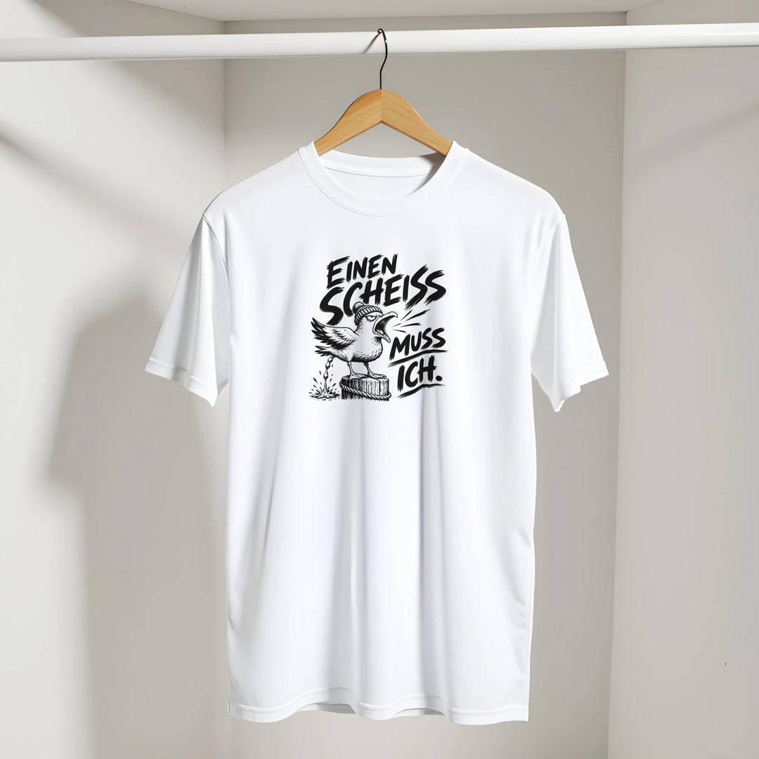 Weißes T-Shirt mit Möwen-Spruch &