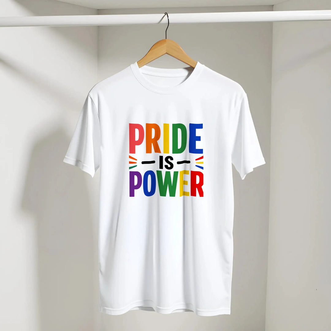 Weißes T-Shirt mit Regenbogen-Print &