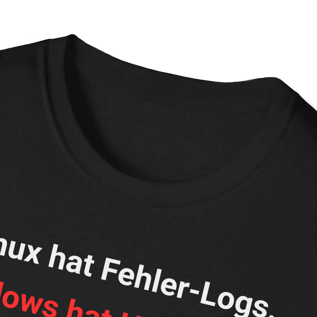 Linux Shirt "Fehler-Logs &amp; Hoffnungen" – IT T-Shirt für Admins und Windows-Geplagte
