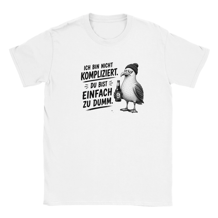 Weißes T-Shirt mit Möwen-Aufdruck &