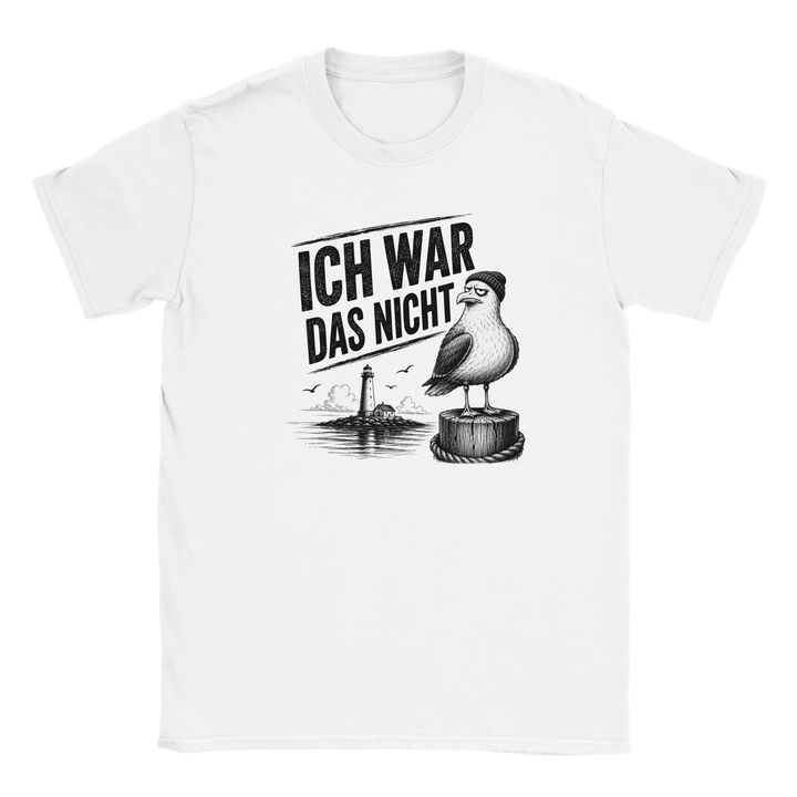 Weißes T-Shirt mit Möwen-Aufdruck &