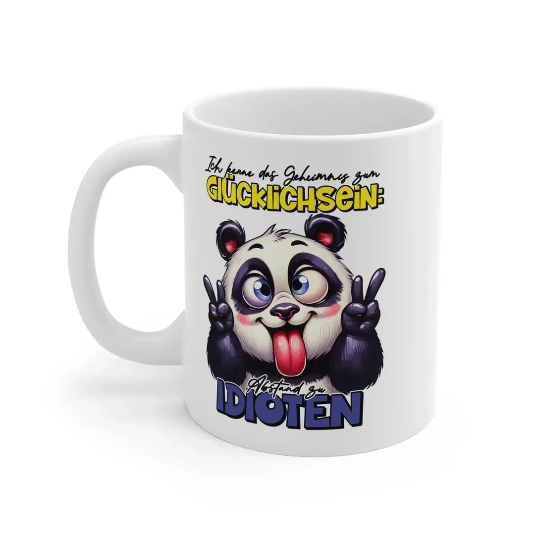 Abstand zu Idioten“ Panda Tasse – Lustiges Büro - Geschenk - KlareAnsage