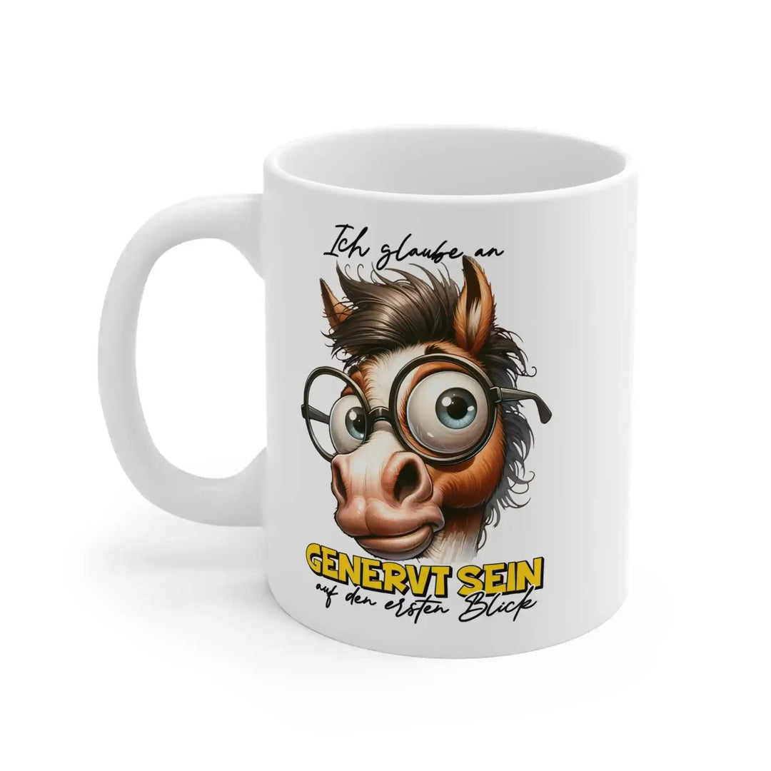 Genervt auf den ersten Blick“ – Lustige Kuh Tasse - KlareAnsage