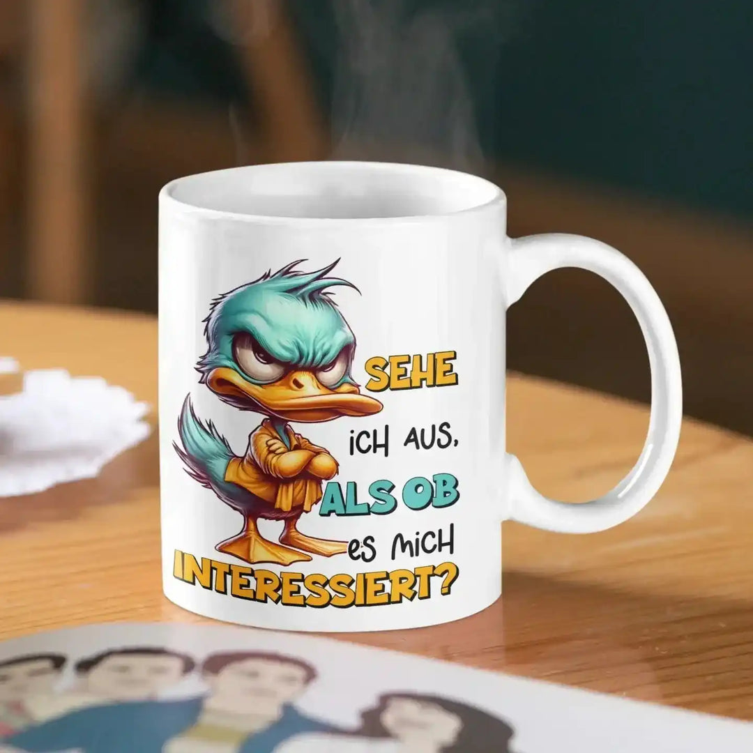 Griesgrämige Ente Tasse „Sehe ich so aus...“ | Kaffeebecher - KlareAnsage