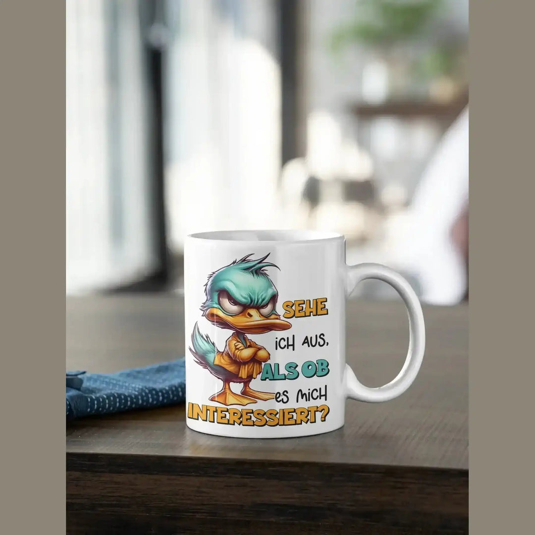 Griesgrämige Ente Tasse „Sehe ich so aus...“ | Kaffeebecher - KlareAnsage