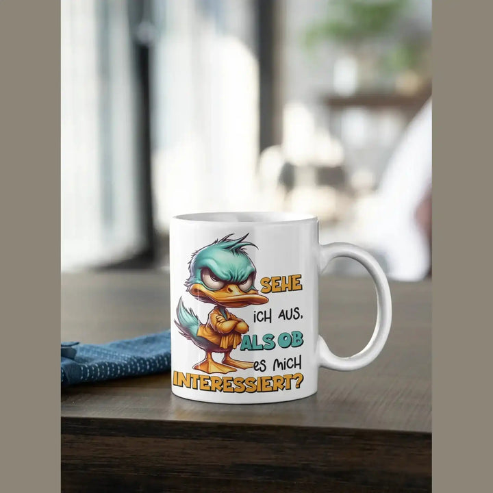 Griesgrämige Ente Tasse „Sehe ich so aus...“ | Kaffeebecher - KlareAnsage