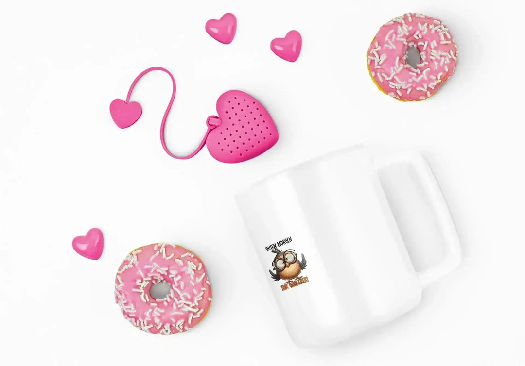 „Guten Morgen“ Eule Tasse – Ironie &amp; Kaffee - KlareAnsage