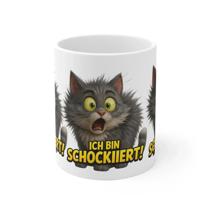 Ich bin schockiiert! – Lustige Katzen Tasse mit Spruch - KlareAnsage