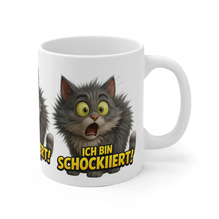 Ich bin schockiiert! – Lustige Katzen Tasse mit Spruch - KlareAnsage