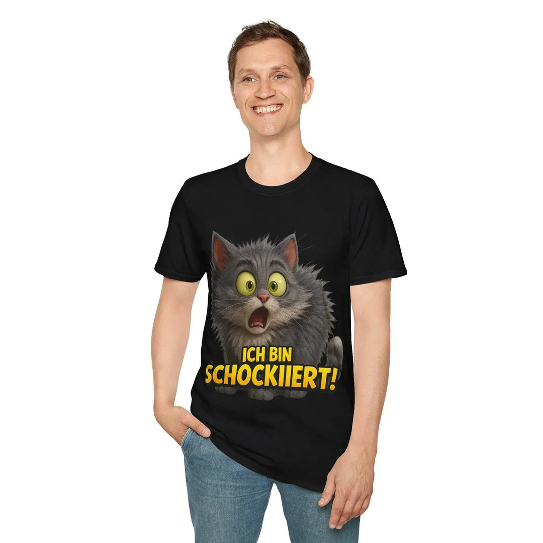 Ich bin schockiiert! – Lustiges Katzen T-Shirt mit Spruch - KlareAnsage