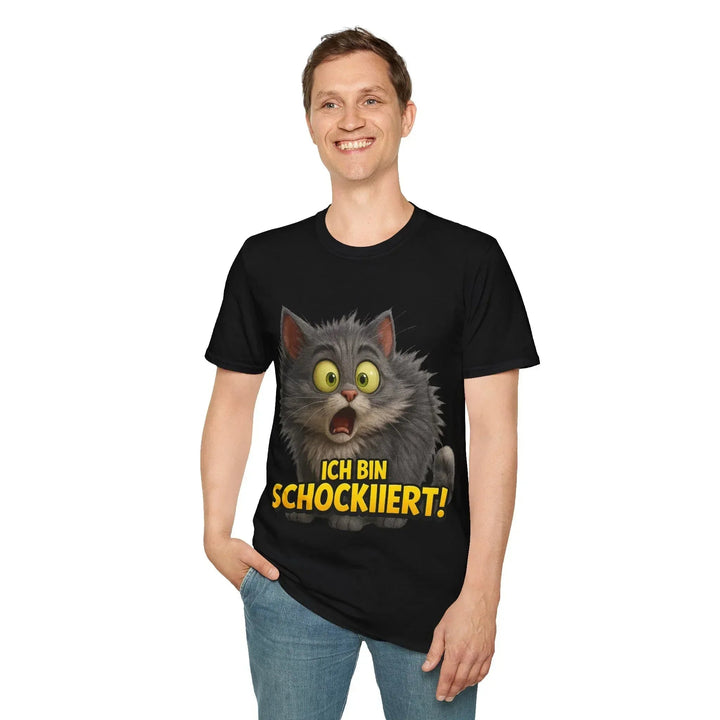 Ich bin schockiiert! – Lustiges Katzen T-Shirt mit Spruch - KlareAnsage