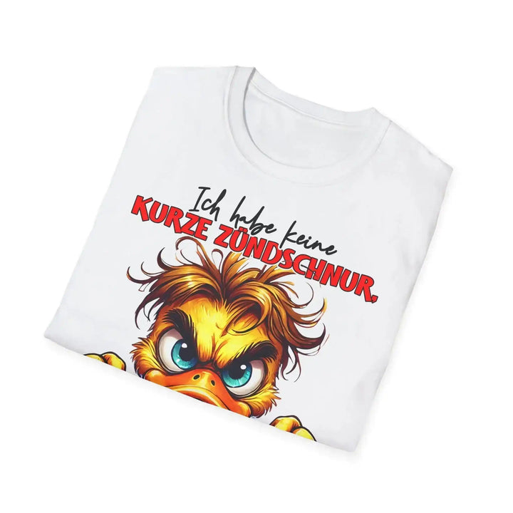 Ich habe keine kurze Zündschnur T-Shirt – Wütende Ente Spruchshirt - KlareAnsage