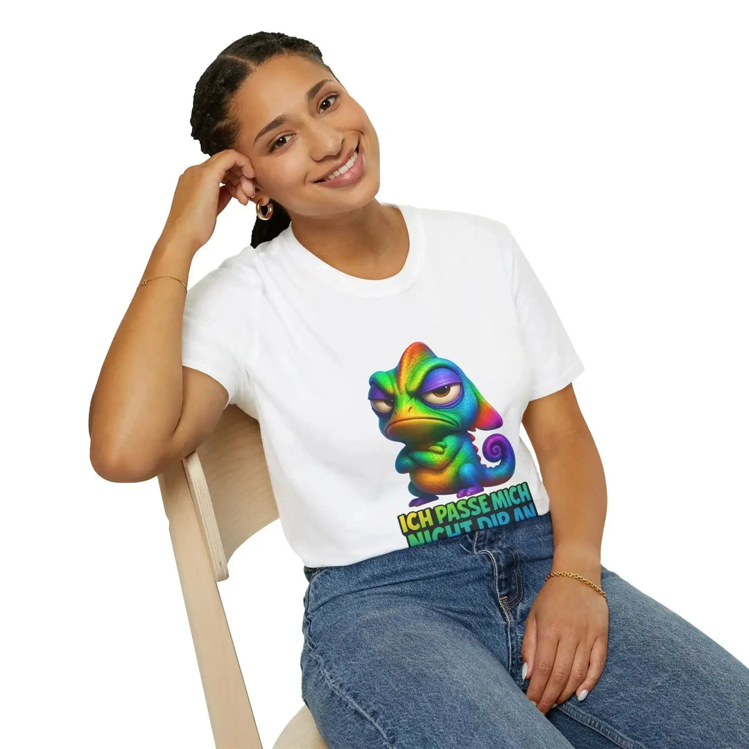 Ich passe mich nicht dir an T-Shirt mit Chamäleon – Lustiges Statement Shirt - KlareAnsage