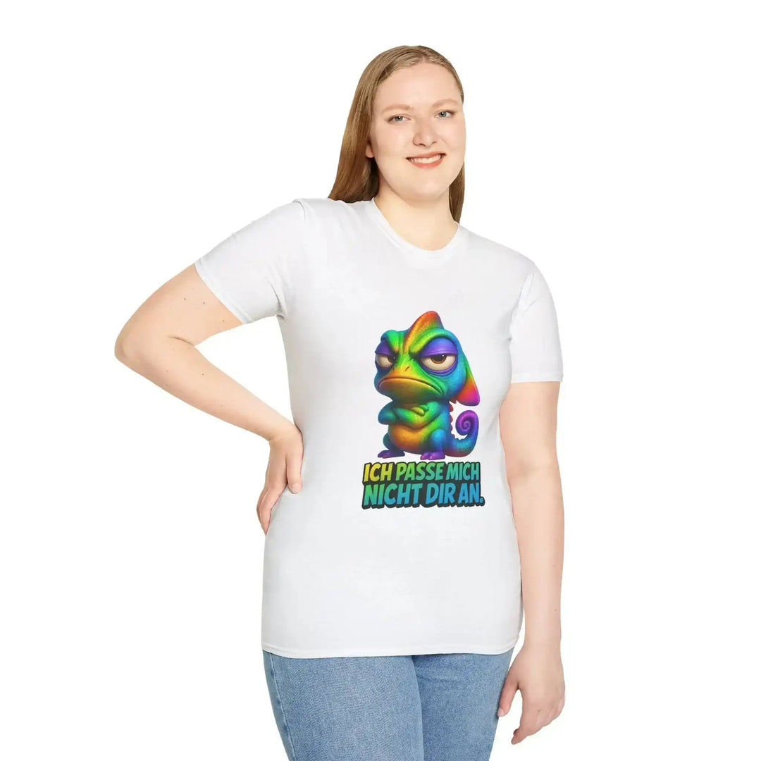 Ich passe mich nicht dir an T-Shirt mit Chamäleon – Lustiges Statement Shirt - KlareAnsage