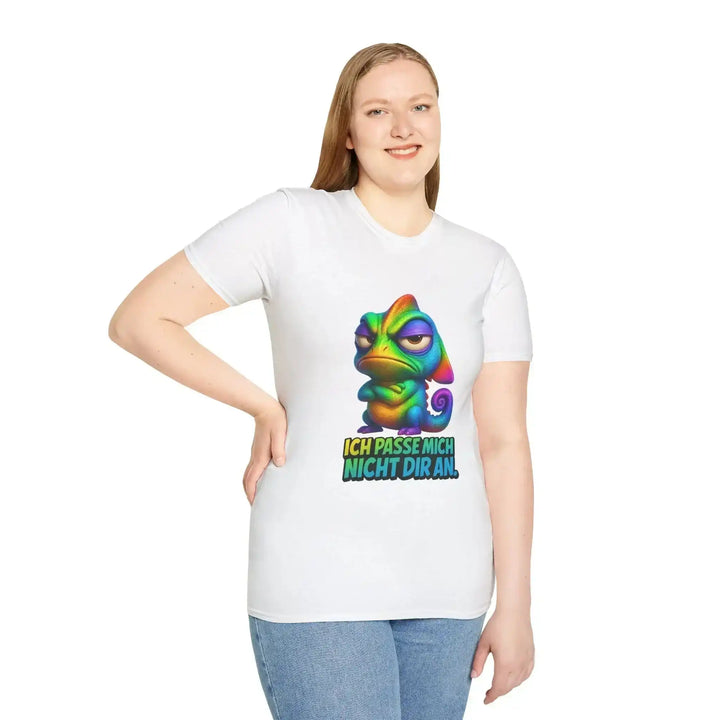 Ich passe mich nicht dir an T-Shirt mit Chamäleon – Lustiges Statement Shirt - KlareAnsage