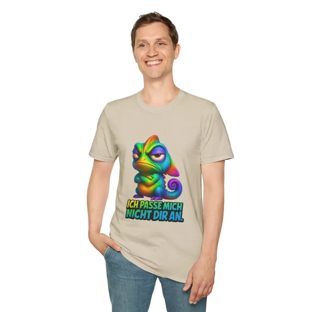 Ich passe mich nicht dir an T-Shirt mit Chamäleon – Lustiges Statement Shirt - KlareAnsage