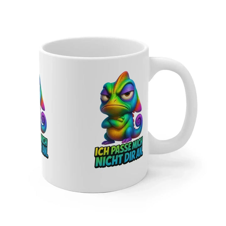 Ich passe mich nicht dir an Tasse mit Chamäleon – Lustige Statement Kaffeetasse - KlareAnsage