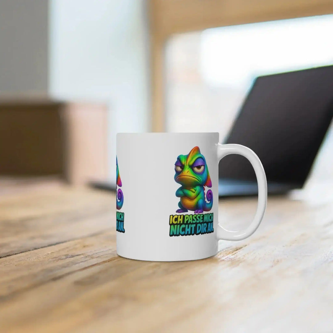Ich passe mich nicht dir an Tasse mit Chamäleon – Lustige Statement Kaffeetasse - KlareAnsage