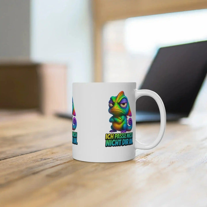 Ich passe mich nicht dir an Tasse mit Chamäleon – Lustige Statement Kaffeetasse - KlareAnsage