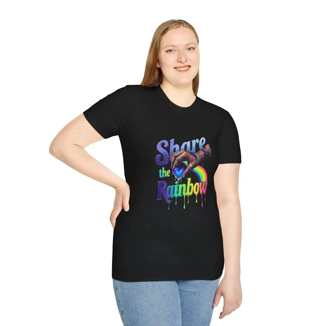 Streetwear Grafik Shirt, Cotton, Regenbogen Drip Design Herz brennend Unisex, kostenloser Versand - KlareAnsage