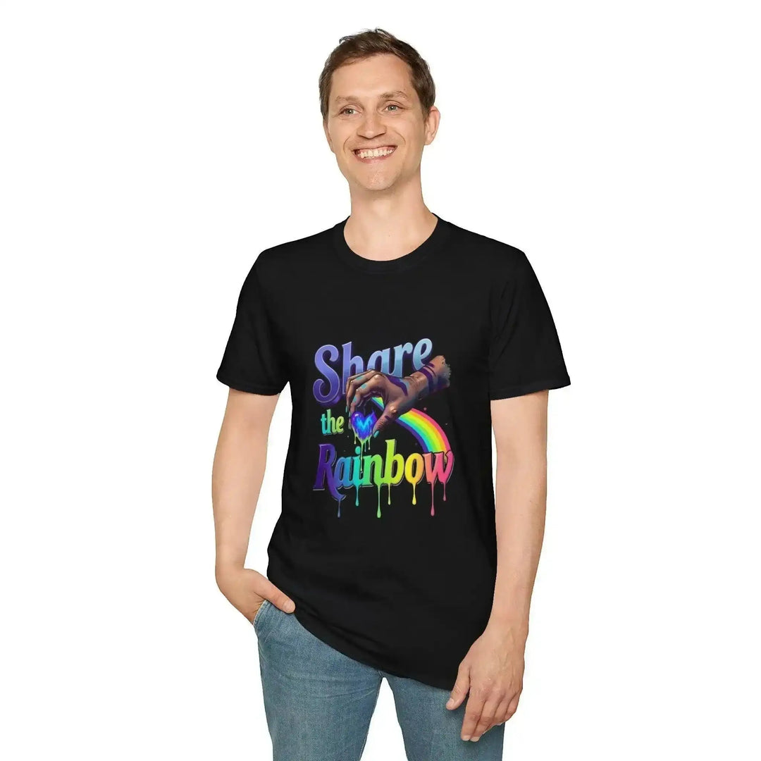 Streetwear Grafik Shirt, Cotton, Regenbogen Drip Design Herz brennend Unisex, kostenloser Versand - KlareAnsage