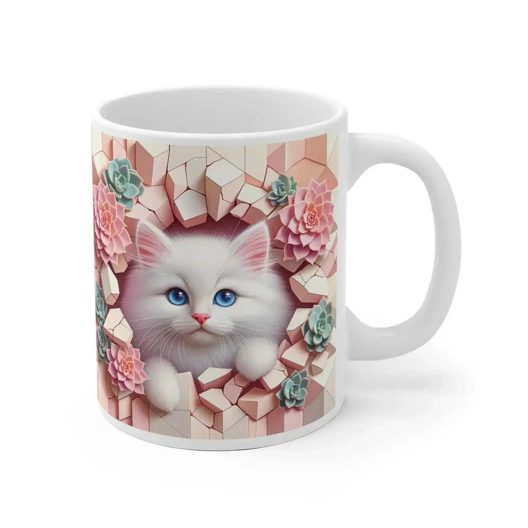 Katzen Becher Blaue Augen – Süße Tasse für Fans - KlareAnsage