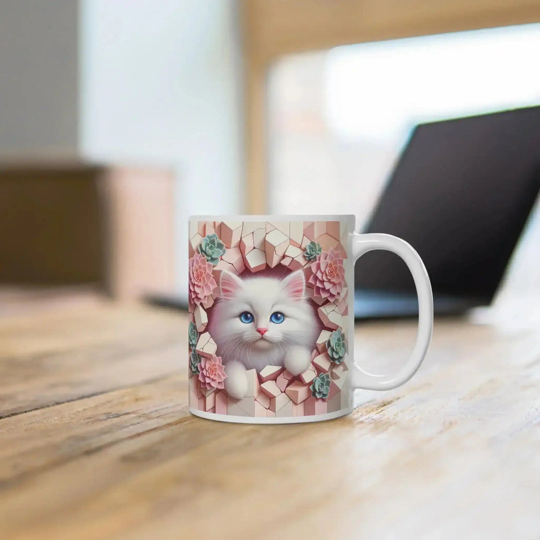 Katzen Becher Blaue Augen – Süße Tasse für Fans - KlareAnsage