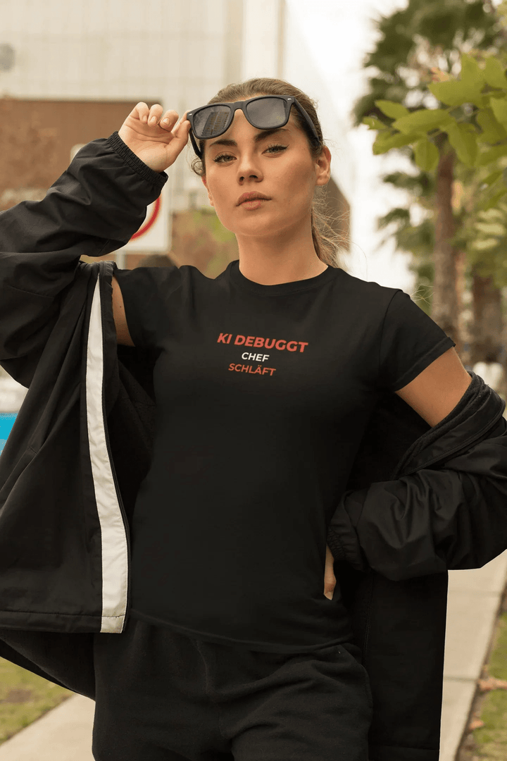 KI Debuggt, Chef Schläft – Statement Shirt für Entwickler - KlareAnsage