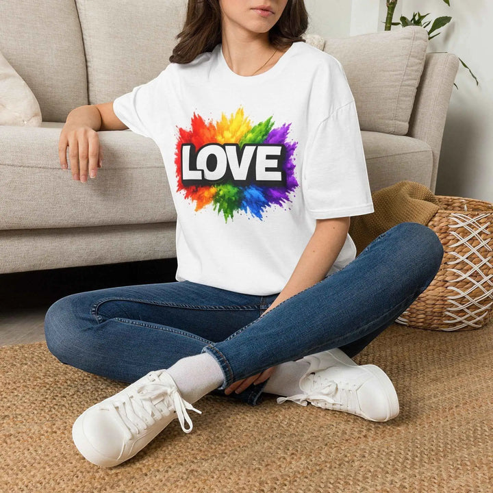 LOVE Pride T-Shirt mit Regenbogen-Print