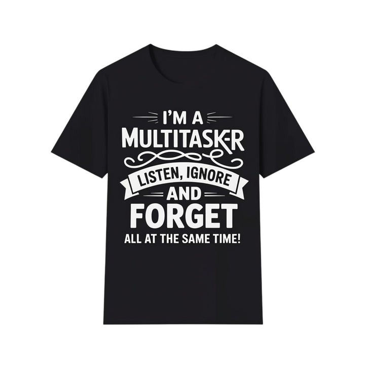 Schwarzes KlareAnsage T-Shirt aus Baumwolle mit weißem I&
