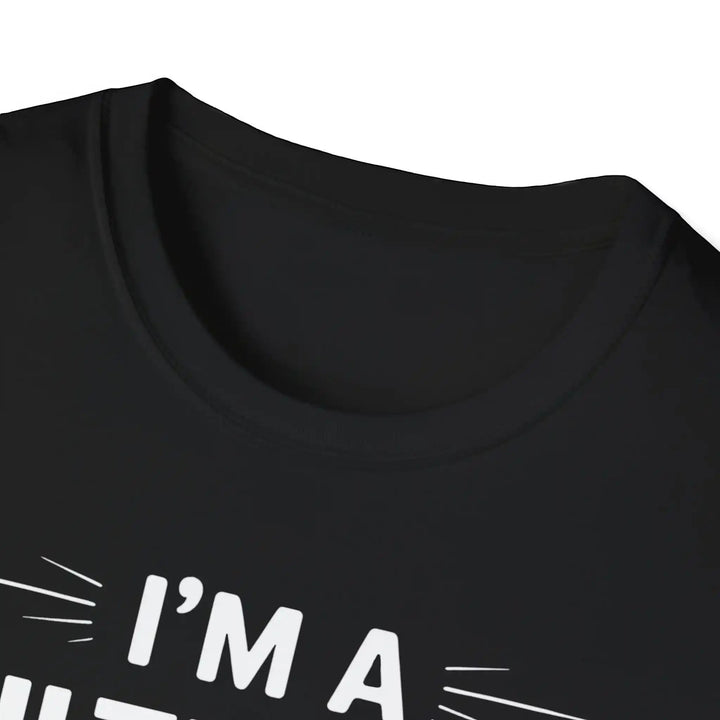 Schwarzes KlareAnsage T-Shirt aus Baumwolle mit weißem I&