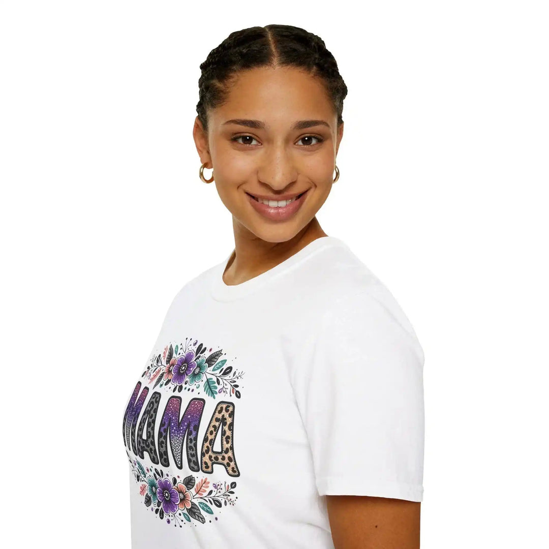 Mama Blumen Design Shirt – Weißes Blumen - Motiv für Mütter - KlareAnsage