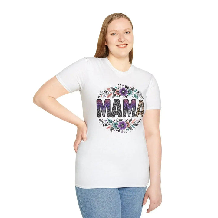 Mama Blumen Design Shirt – Weißes Blumen - Motiv für Mütter - KlareAnsage