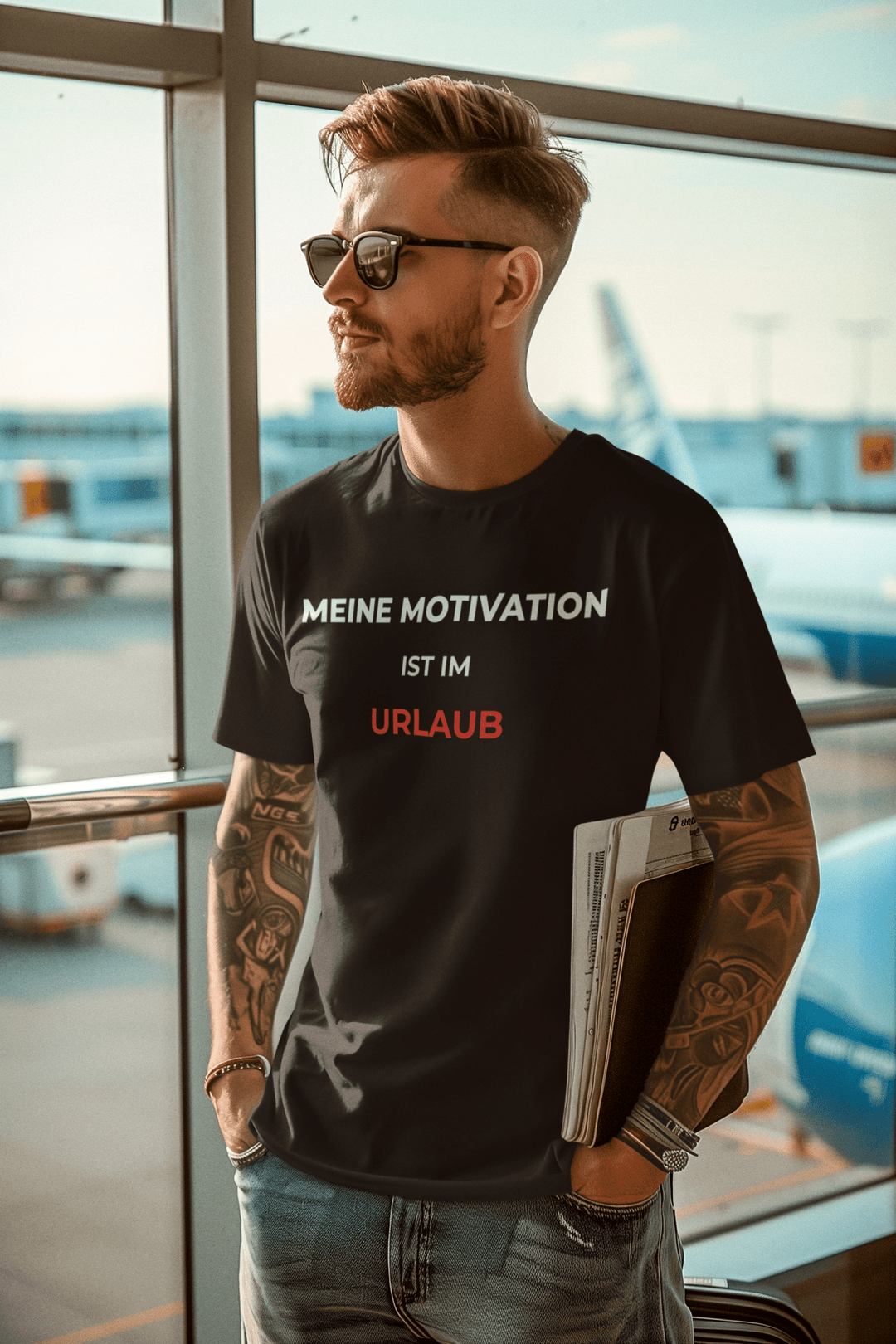 Meine Motivation ist im Urlaub – Lustiges Büro T-Shirt | KlareAnsage - KlareAnsage