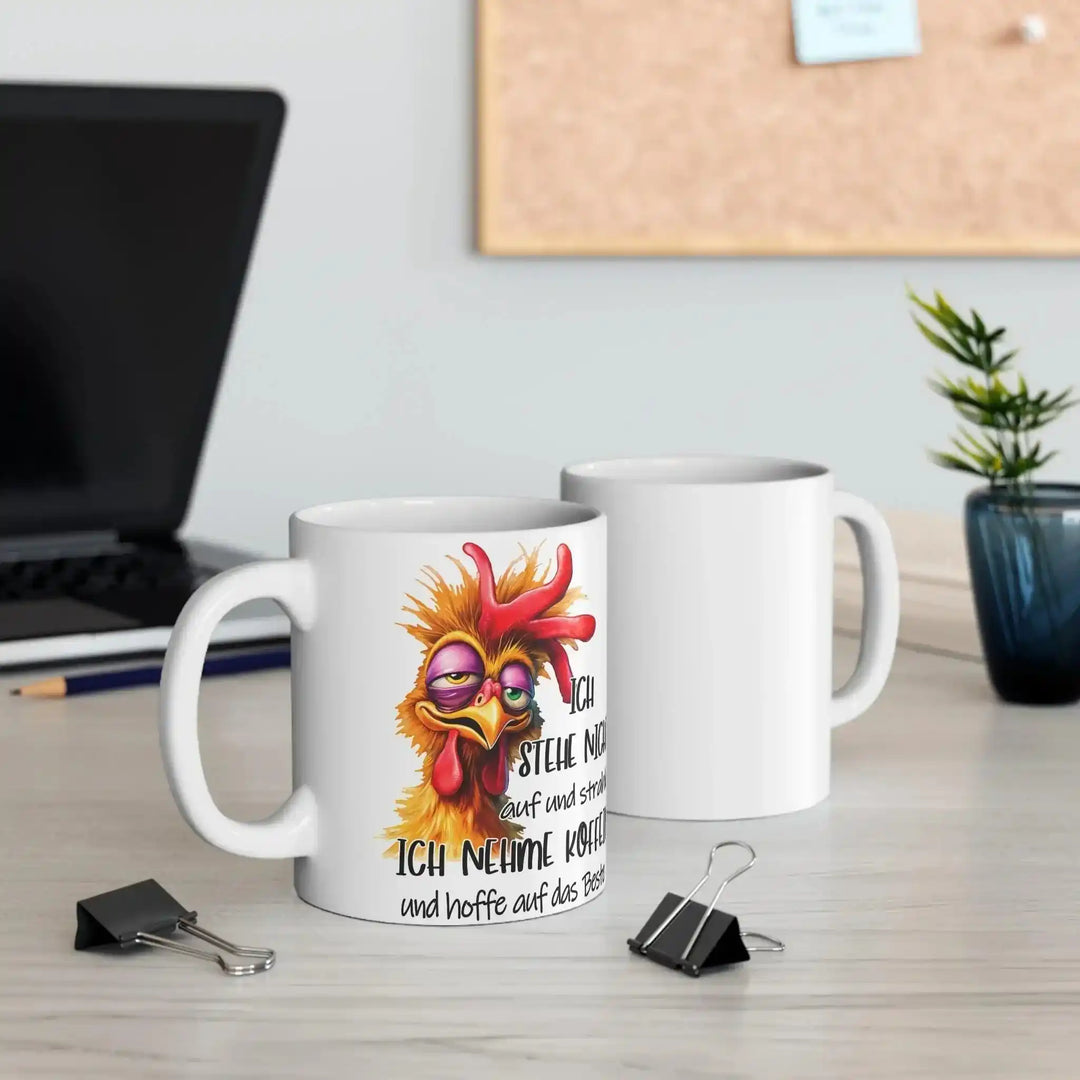 Morgenmuffel - Huhn Tasse – Lustiger Kaffeebecher Büro - KlareAnsage