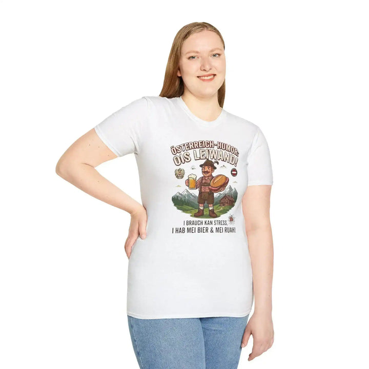 Österreich T-Shirt, Baumwolle Weiss, Dialekt, Design Geschenk - KlareAnsage