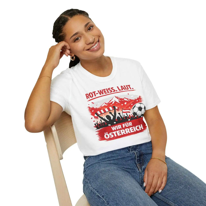 Österreich Tee Supporter, Unisex Stadion Outfit, Matchday Tee aus Baumwolle, perfektes Geschenk - KlareAnsage