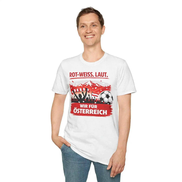 Österreich Tee Supporter, Unisex Stadion Outfit, Matchday Tee aus Baumwolle, perfektes Geschenk - KlareAnsage