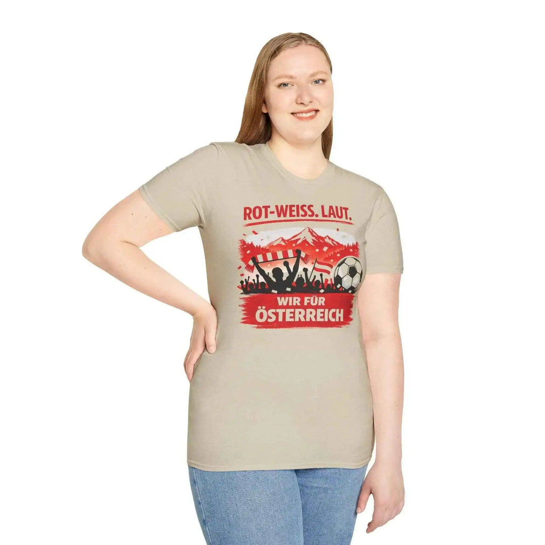 Österreich Tee Supporter, Unisex Stadion Outfit, Matchday Tee aus Baumwolle, perfektes Geschenk - KlareAnsage