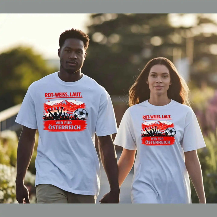 Österreich Tee Supporter, Unisex Stadion Outfit, Matchday Tee aus Baumwolle, perfektes Geschenk - KlareAnsage