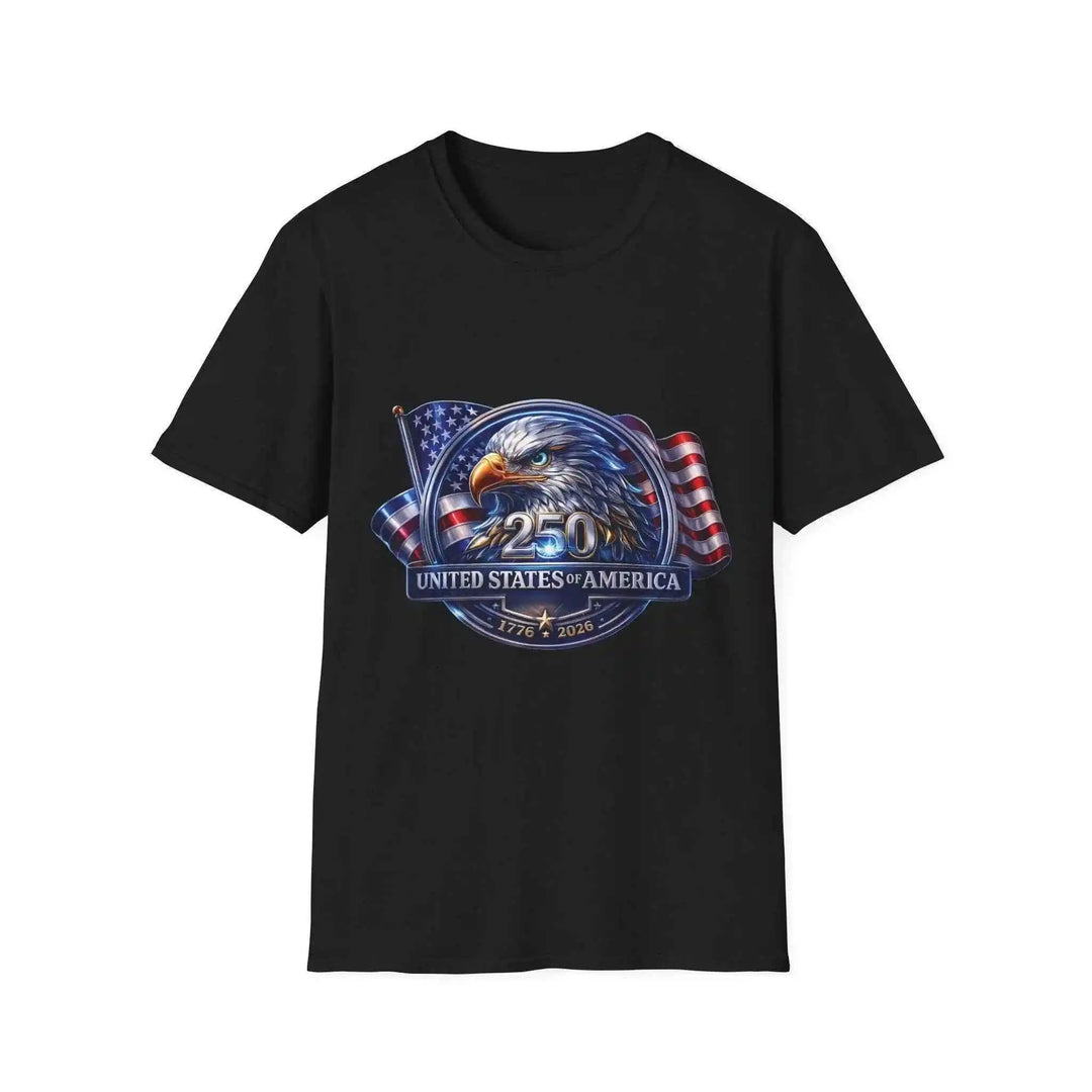 Patriotisches USA - Shirt mit Adler Emblem 1776 - 2026 - Unisex Geschenk zum Independence Day Americana - KlareAnsage
