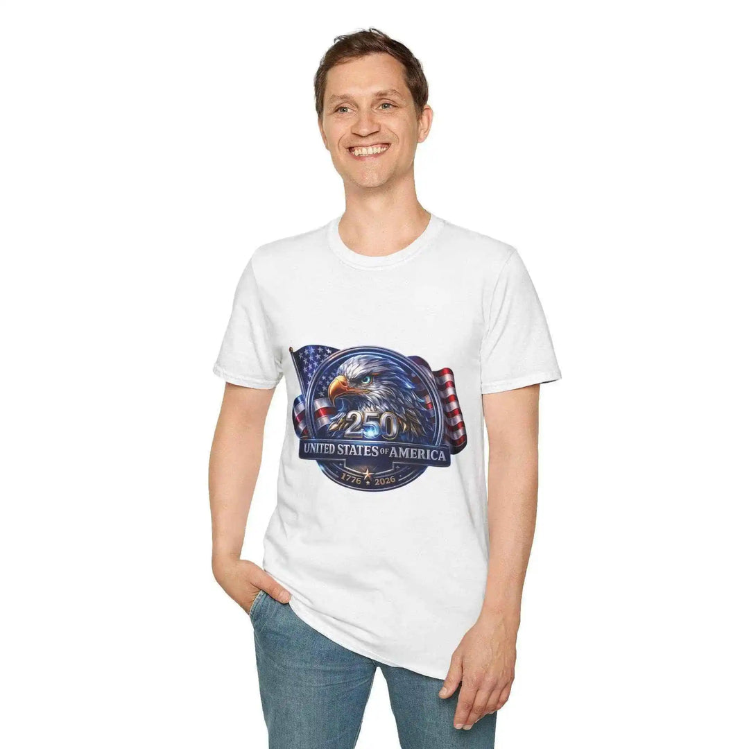 Patriotisches USA - Shirt mit Adler Emblem 1776 - 2026 - Unisex Geschenk zum Independence Day Americana - KlareAnsage