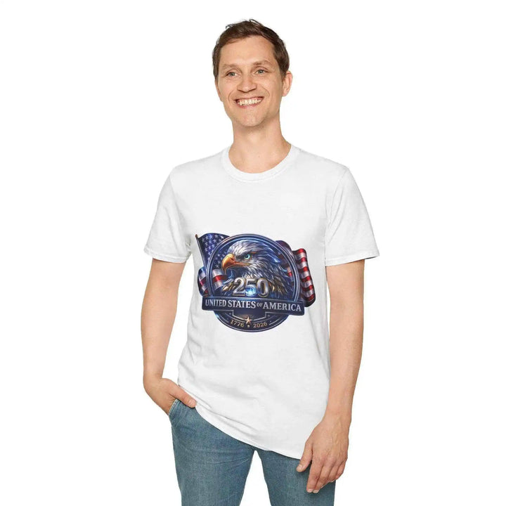 Patriotisches USA - Shirt mit Adler Emblem 1776 - 2026 - Unisex Geschenk zum Independence Day Americana - KlareAnsage