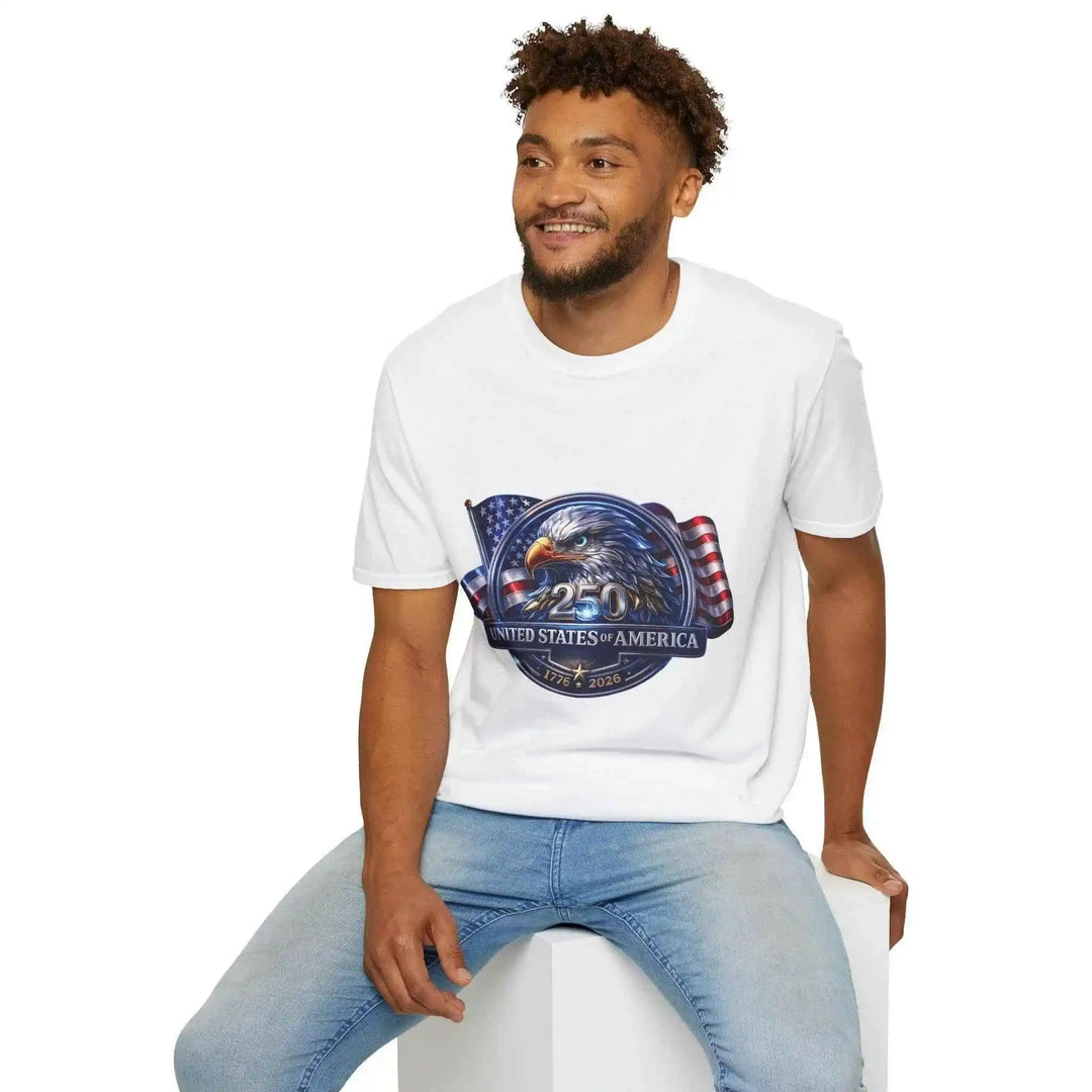 Patriotisches USA - Shirt mit Adler Emblem 1776 - 2026 - Unisex Geschenk zum Independence Day Americana - KlareAnsage