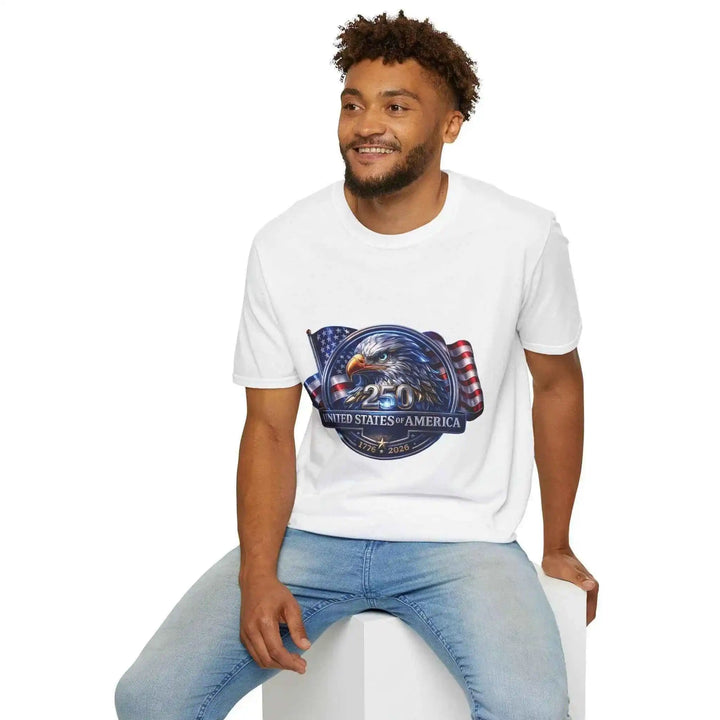 Patriotisches USA - Shirt mit Adler Emblem 1776 - 2026 - Unisex Geschenk zum Independence Day Americana - KlareAnsage