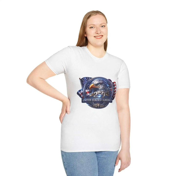 Patriotisches USA - Shirt mit Adler Emblem 1776 - 2026 - Unisex Geschenk zum Independence Day Americana - KlareAnsage